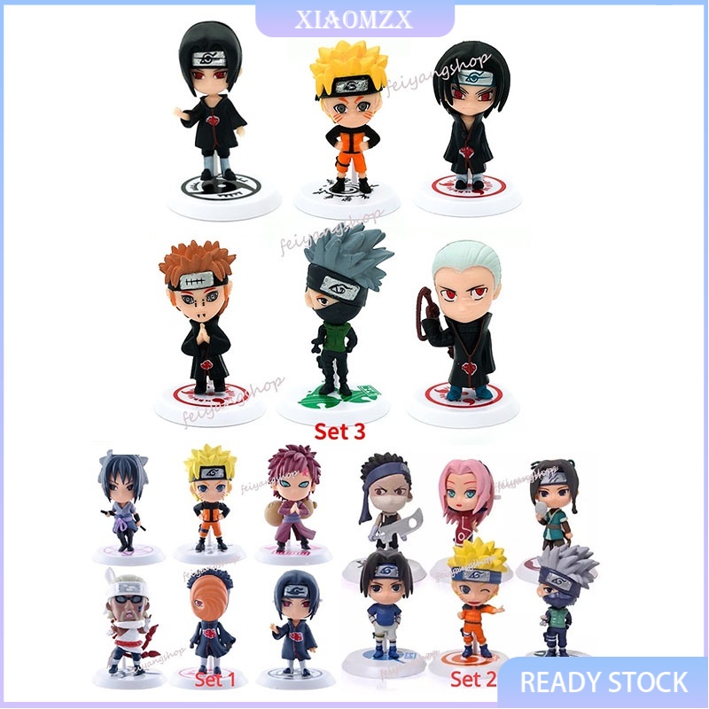 6 Peças Figura Naruto Sasuke Kakashi Itachi Dos Desenhos Animados Modelo  Figuras Boneca - Desconto no Preço