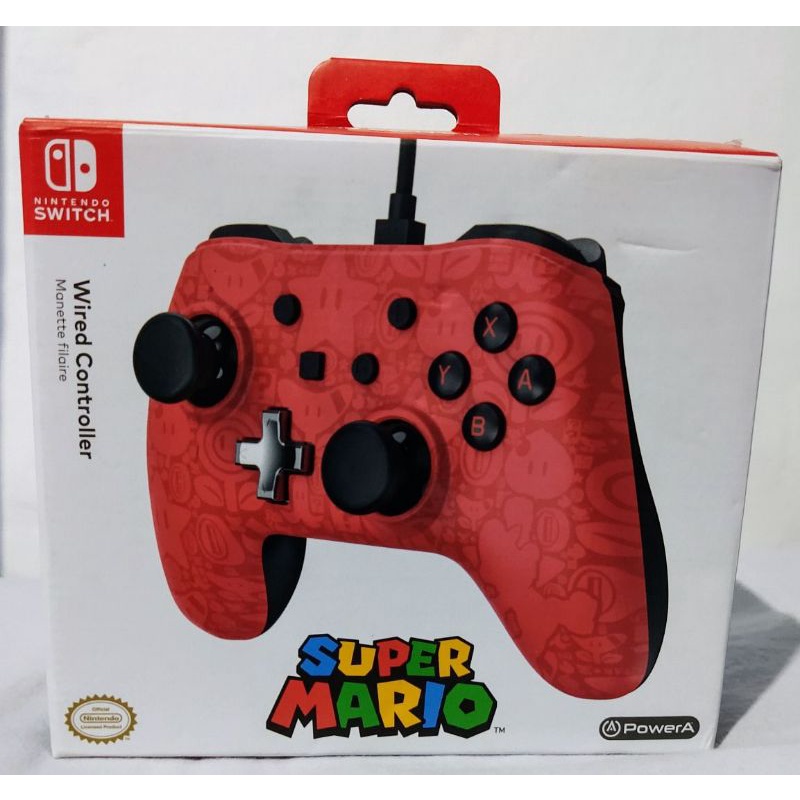 Controle Com Fio Nintendo Switch Super Mario Branco - PowerA