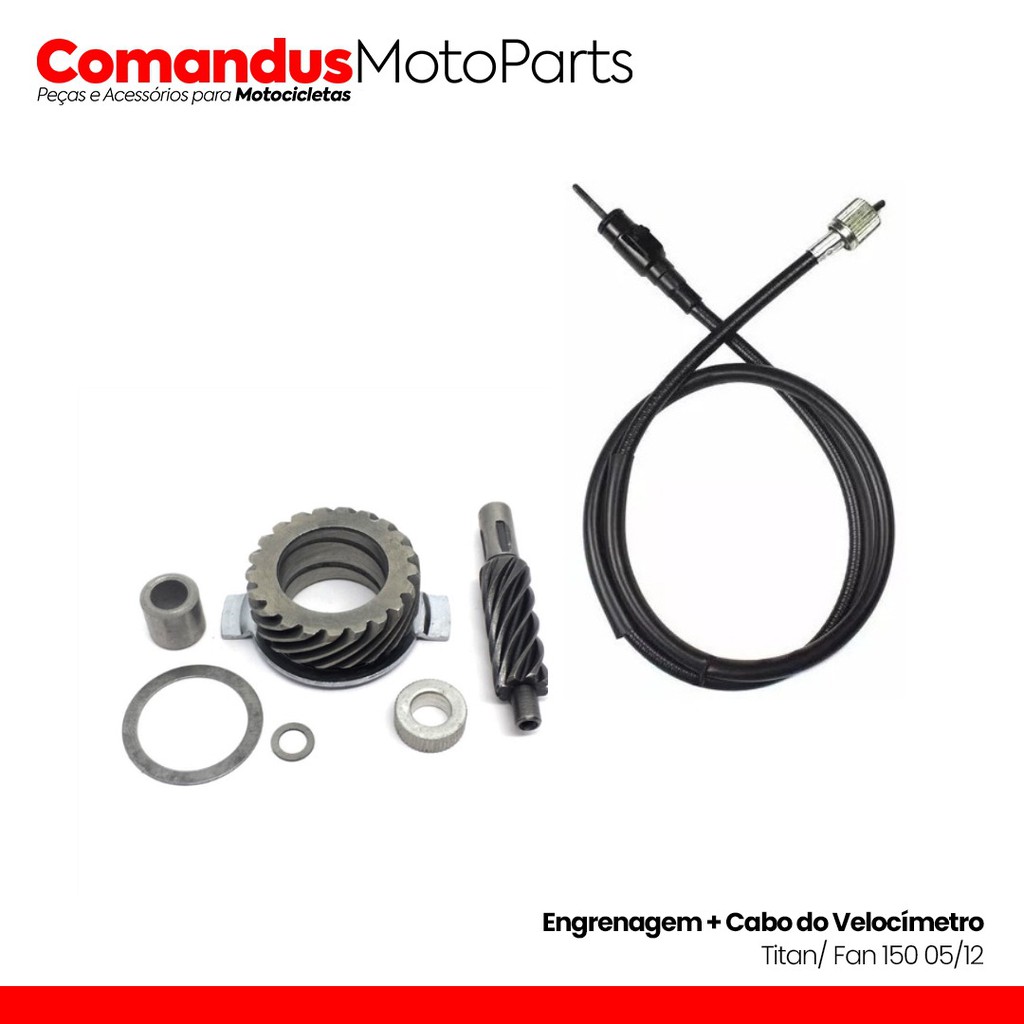 Cabo do Velocimetro + Engrenagem Roda Freio Tambor Titan Fan Biz Honda