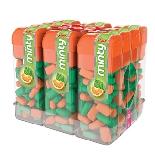 Pastilha bala Colirida Docile Mini Minty Laranja+Hortelã 168g 12 unidades