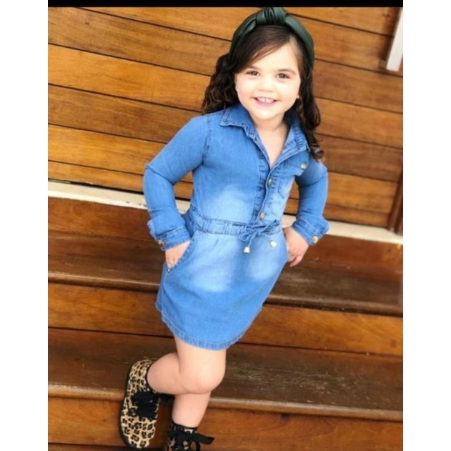 Vestido jeans infantil store inverno