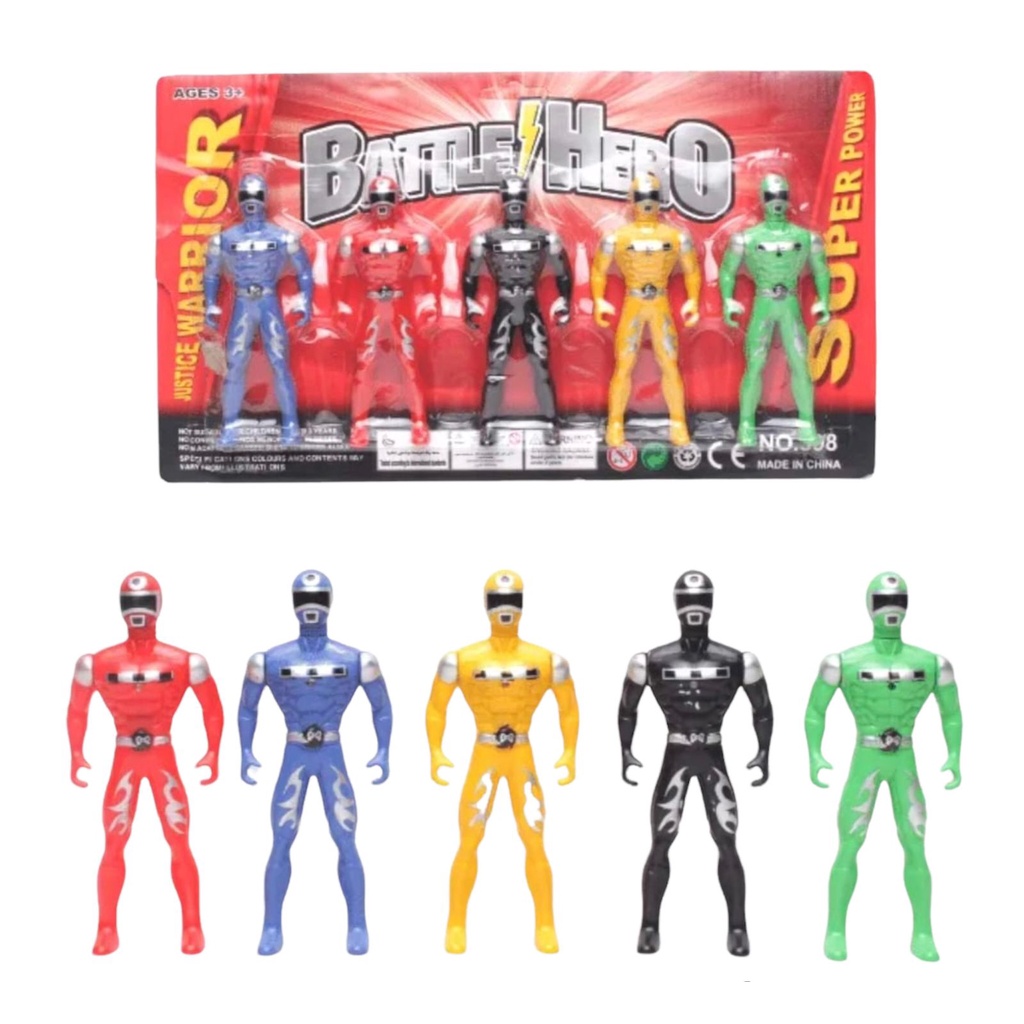 Kit Com 5 Bonecos Cartelado Power Rangers | Shopee Brasil