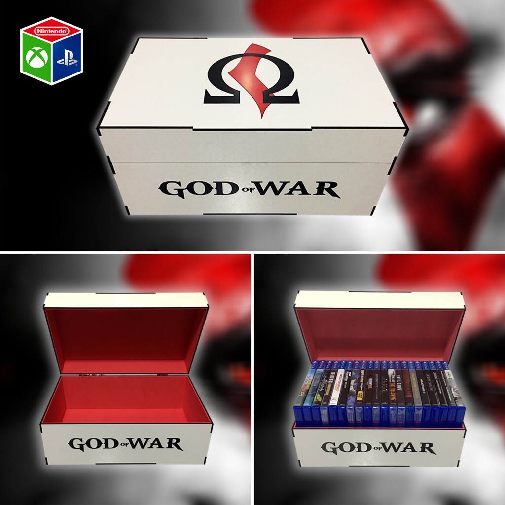 Porta jogos para PS3/PS4 God of War (Branco)