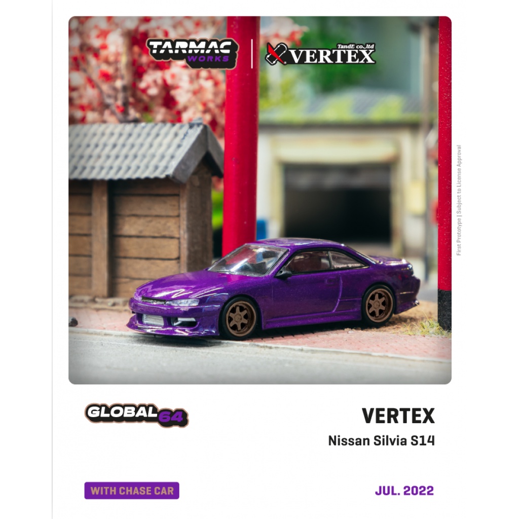Tarmac Works T64G-018-PU 1/64 VERTEX NISSAN SILVIA S14 ROXO Tarmac Works T64G-018-PU 1/64 VERTEX NISSAN SILVIA S14 ROXO