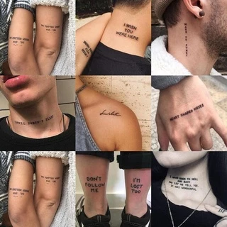 Adesivo de tatuagem temporária à prova d'água com padrão inglês dura até 15 dias