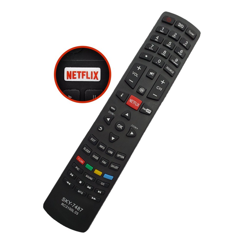 Controle Remoto Para Tv Philco Led Smart Com Netflix 3d Rc3100l03 Shopee Brasil 6917