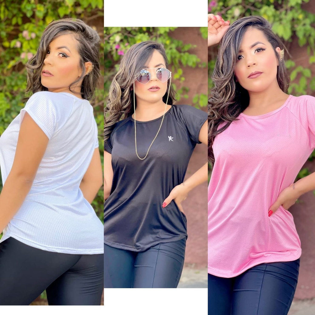 Kit 2 Camisas Feminina Blusa Tapa Bumbum Roupas De Academia