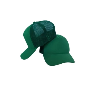 Boné Trucker Liso Verde Com Redinha Telinha Aba Curva