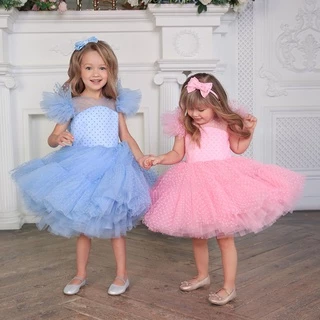 Vestido Infantil Elegante De Princesa Com Tule Para Verão Festa De Aniversário Casamento Baile
