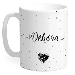 Caneca Nome Personalizada com Frase no Verso Porcelana Cozinha
