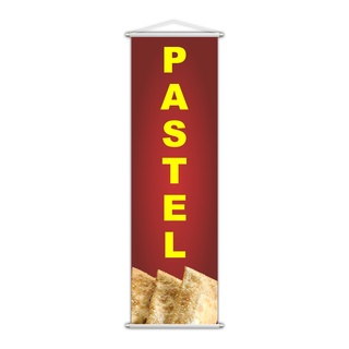 Banner Pastel Frito Banca Comida feira Lona Serviço 100x30cm