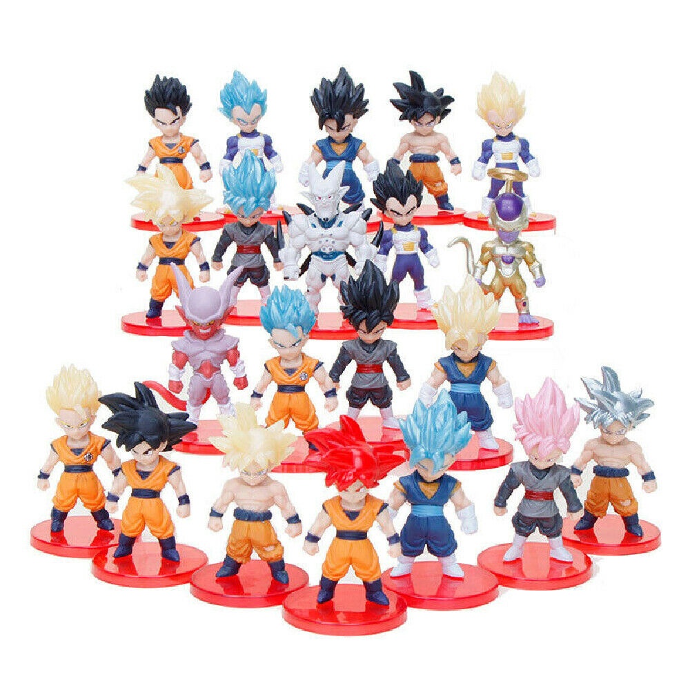 21pcs/Set 6-8cm Bola De Dragão Z DBZ Super Saiyan Son Goku Frieza
