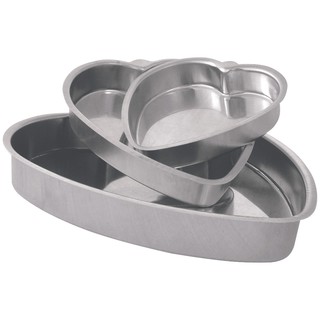 Kit com 3 Assadeiras Forma Para Bolo Formato de Coração Torta Doces em Alumínio 3 Tamanhos ideal para itens assados vai ao forno