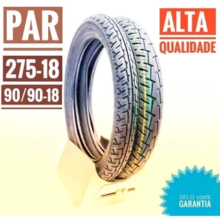 Par Pneus Dianteiro + Traseiro 275-18 • 90/90-18 Cg 125 Titan 150 Ybr Fazer Factor Today