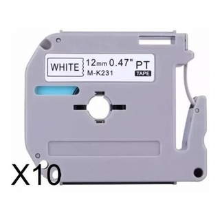 Kit 10 Fita Compatível Brother M231 Mk231 T 12mm Pt 80 70 90