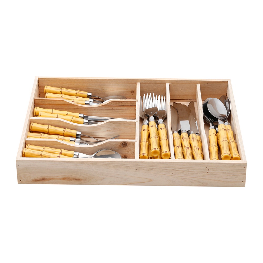 Faqueiro De Aco Inox Bon Gourmet 42 Peças Bamboo