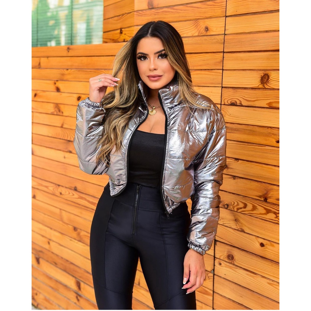 Jaqueta bomber hot sale metalizada feminina