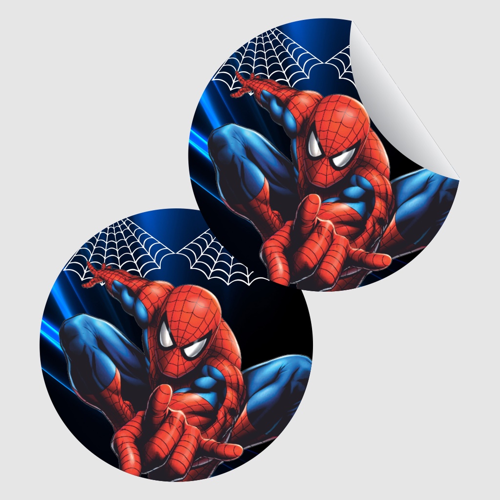 100 Adesivos Redondo 5cm Festa Homem Aranha