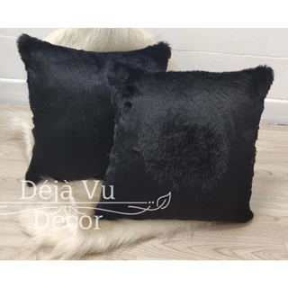 Kit 2 Capas Para Almofada Em Pelúcia Pelinho Preta 40x40 Super Novidade Oferta Relâmpago