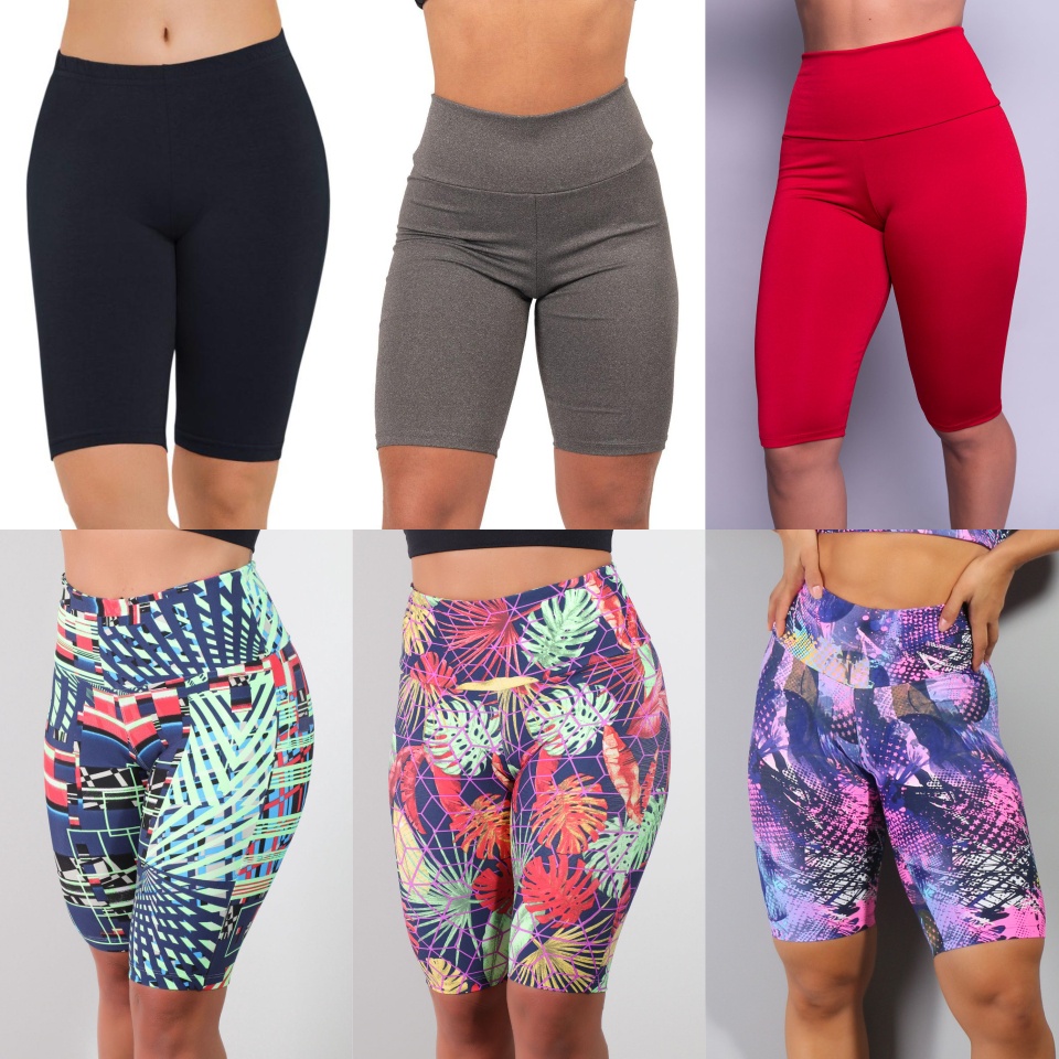 Bermuda Ciclista Legging Feminina Varías Cores, Cintura Alta em