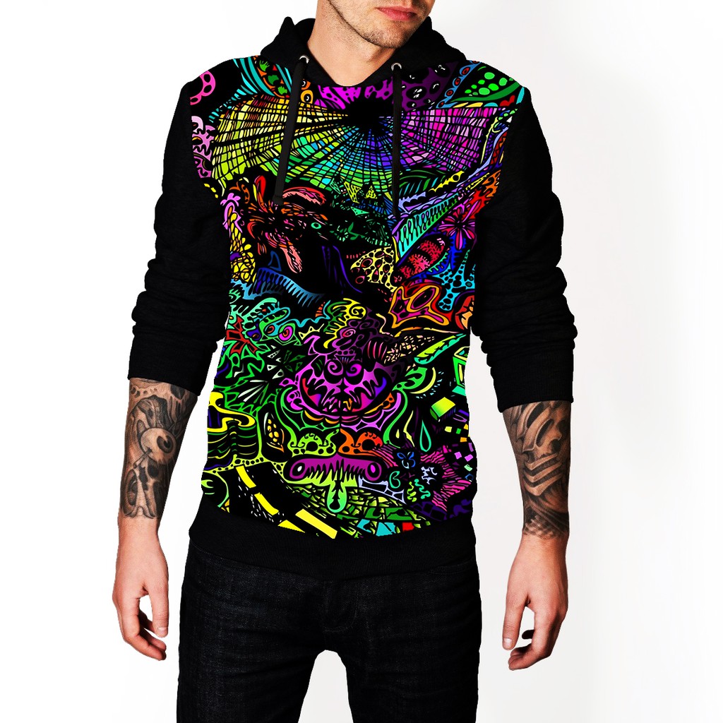 Blusa De Frio Psicodelica Estampa Full Moletom Unissex