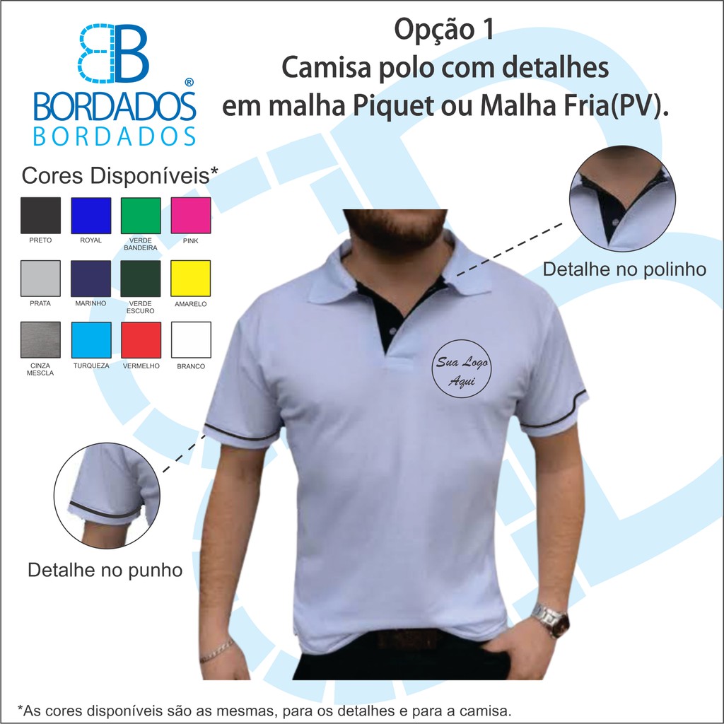 Camisa Polo Personalizada Com Sua Estampa Foto Imagem