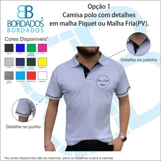Camisa Polo Masculina Personalizada. Empresa/uniforme/logomarca/profissão