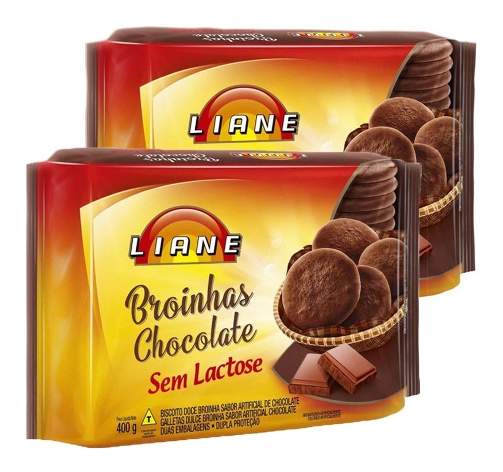 Biscoito Sem Lactose Maizena Chocolate Mini Liane contendo 3