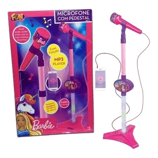Barbie Dreamtopia Microfone com Pedestal Rosa F0057-6 - Fun