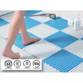 kit 12 tapetes modular 30x30cm superficie antiderrapante para banheiro box chuveiro vestiário saunas