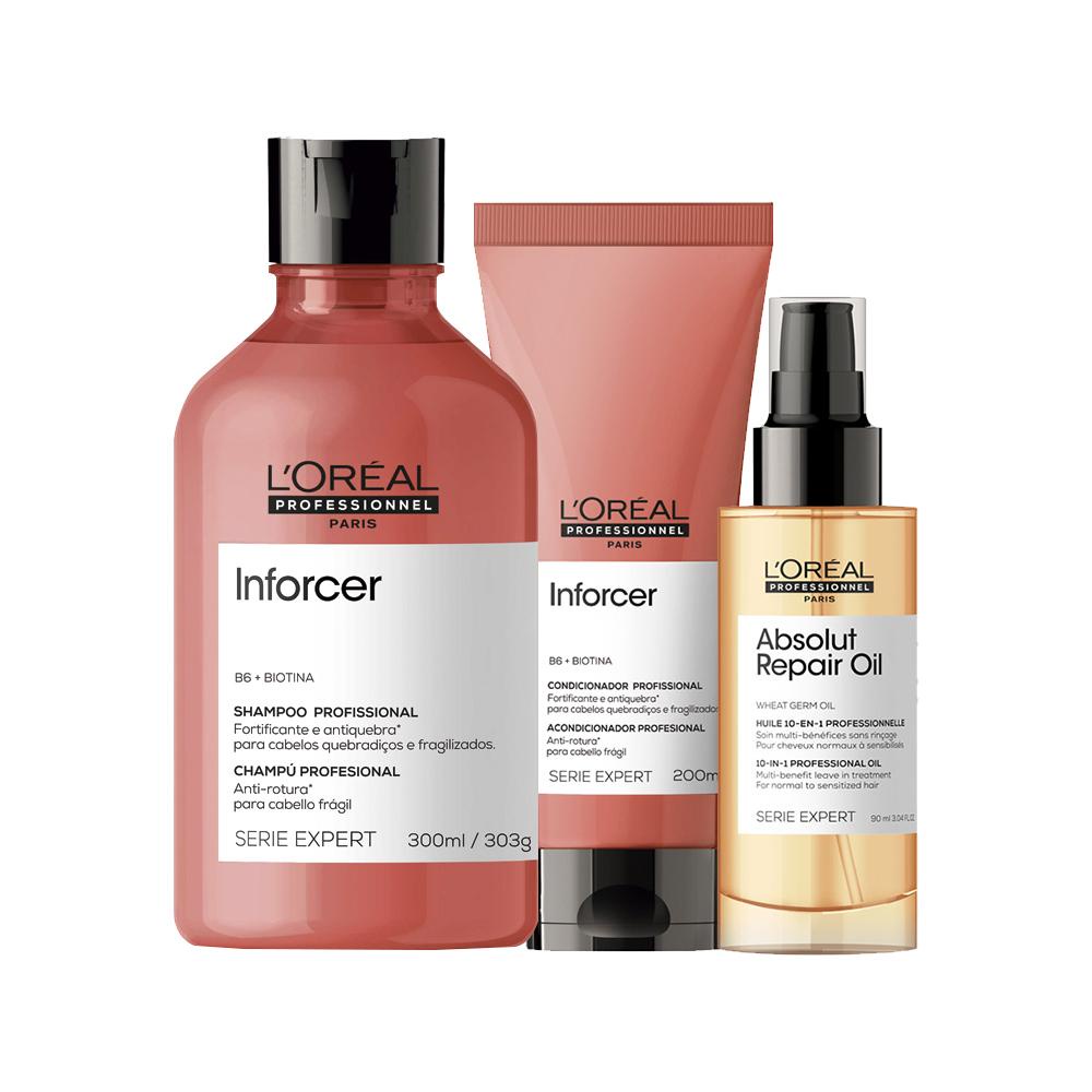 Kit L'Oréal Pro Serie Expert Inforcer-Sh+Cond+Sérum | Shopee Brasil