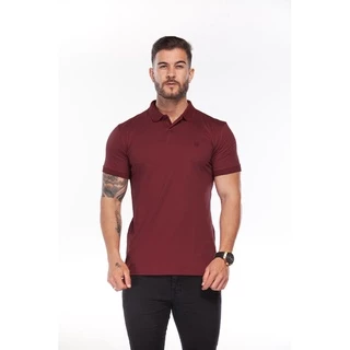 Camiseta Gola Polo Vinho 100% Algodão - Premium Top