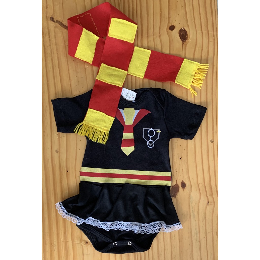 Body Harry Potter Bebê Hermione Menina Fantasia Mesversário Festa