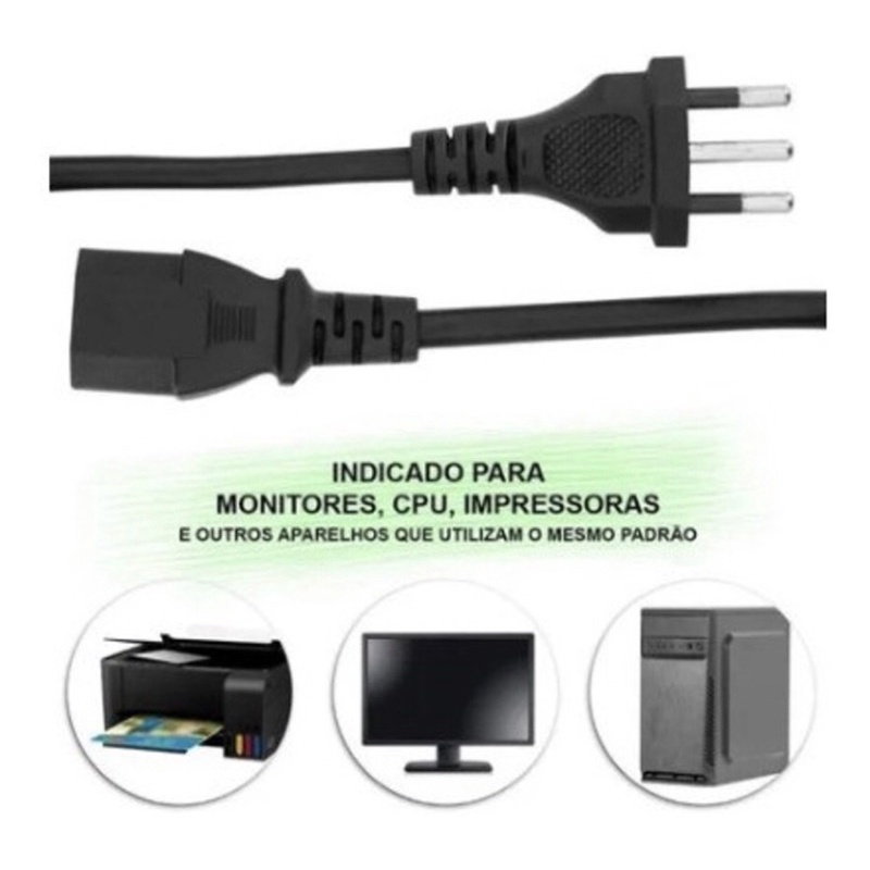 Cabo de Energia Força para Monitor Lenovo Original Dell | Shopee Brasil