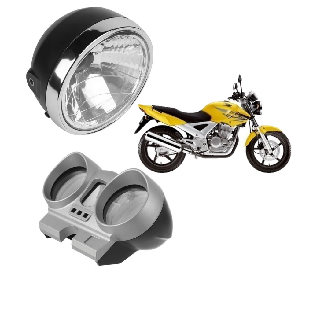 Farol Completo E Carcaça Superior e Inferior Modelo Honda Cbx 250 Twister 2008