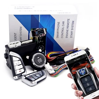 Alarme de carro com partida remota e botão de partida do motor, aplicativo inteligente, sistema de parada e partida remota para carros, sistema de partida por pressão do motor com ignição automática remota em Oferta na Shopee