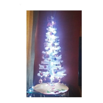 Árvore de Natal Decorada Dourada e Branco c/ Anja Branca 86cm