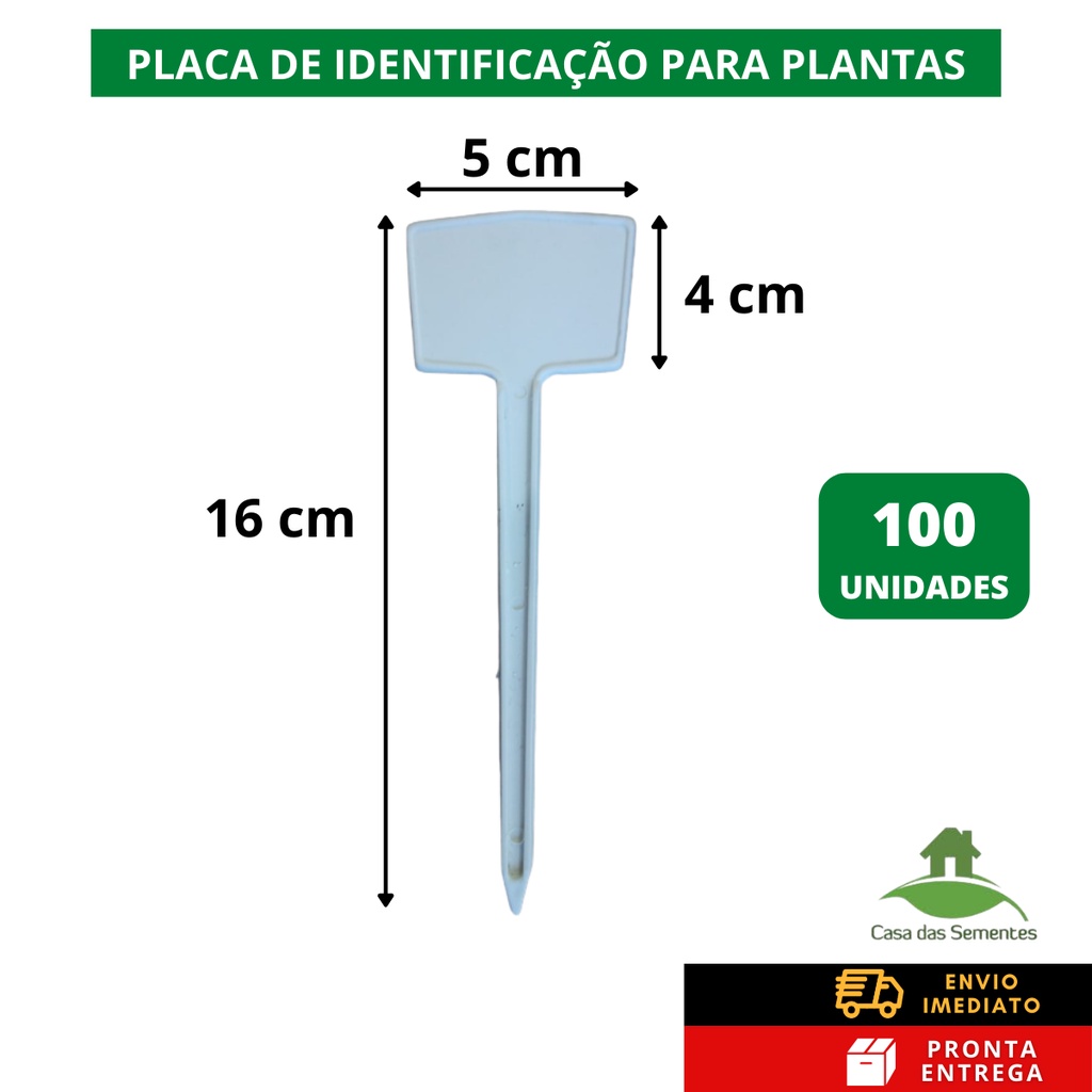 100 Placas Identificadoras De Plantas Para Horta 16 Cm Cor Branca Shopee Brasil 0974