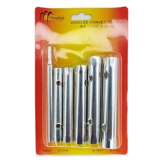 Kit Jogo De Chave De Vela 6 Peças De 8 A 17mm Em Aço