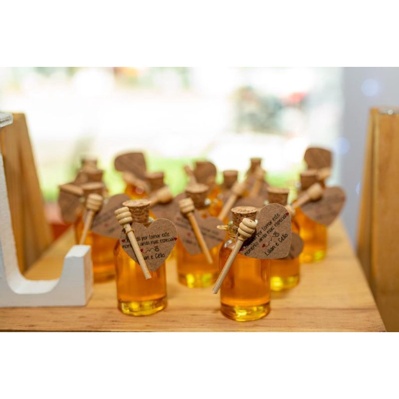 potinho mini garrafinha para mel lembrancinha nascimento casamento 40 pçs