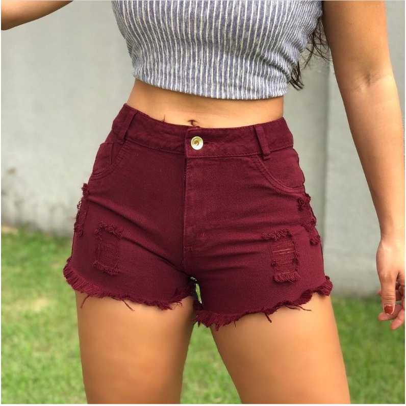 Short jeans sale vinho feminino