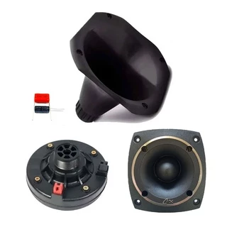 Kit Trio Super Tweeter + Driver + Corneta Capacitor Brinde