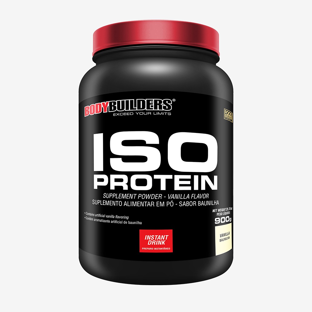 Whey Protein Isolado Iso Protein 900g – Bodybuilders Suplemento em pó para ganho de massa muscular
