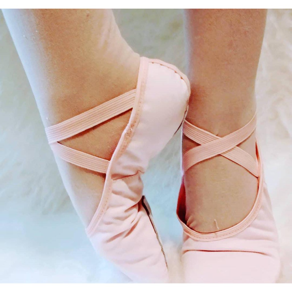 Sapatilha de ballet com elastano - elástico cruzado