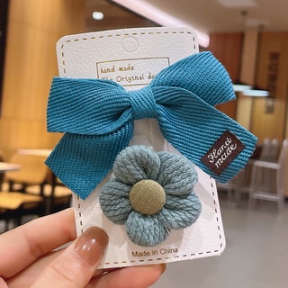 2Pcs/set Bordados De Cerejeira De Cor Sólida Clipes De Cabelo De Laço Para Menina De Bebê Grampo Infantil Com Cartas