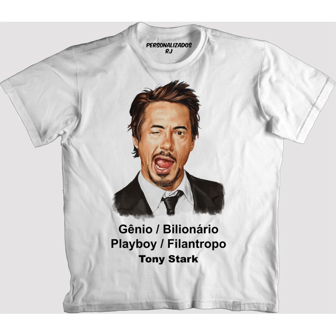 Camiseta IRON MAN - GÊNIO BILIONÁRIO PLAYBOY FILANTROPO - TONY STARK ...