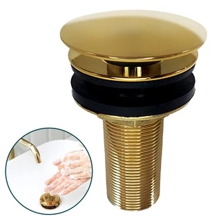 Valvula Ralo Click Dourado Gold 7/8 inox Para Banheiro Pia valvula Lavatório dourada Cuba lavabo tanque