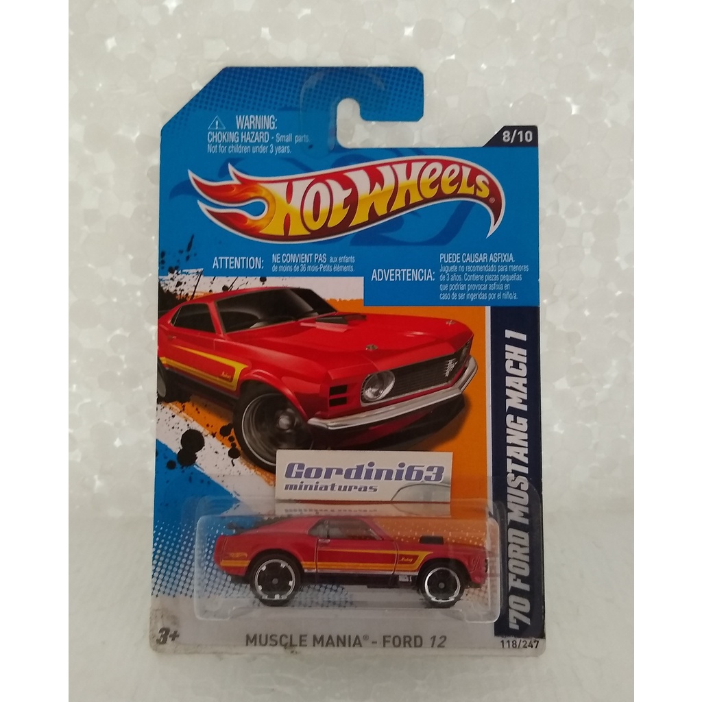 Hot Wheels 1998 First Edition - Ford Mustang Mach 1 1970 Custom Avec Roues Real Riders