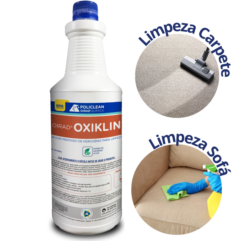 Produto para limpar sofá estofados tirar mancha concentrado 1L Oirad Oxilkin peróxido