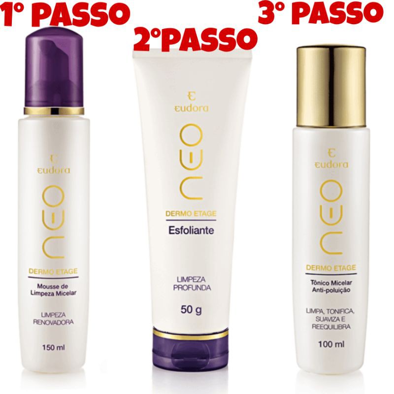 Kit Limpeza de Pele Neo Dermo Etage Skin Care Eudora | Shopee Brasil
